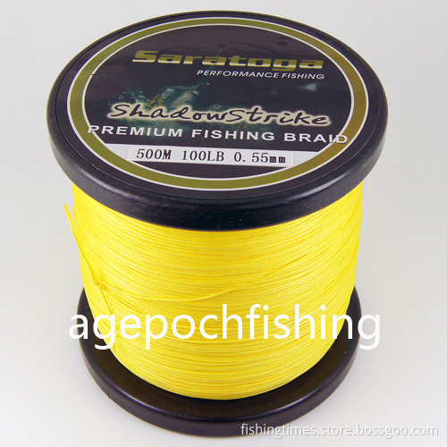 8 Strand Yellow Color 500m 100lb Braid Fishing Line